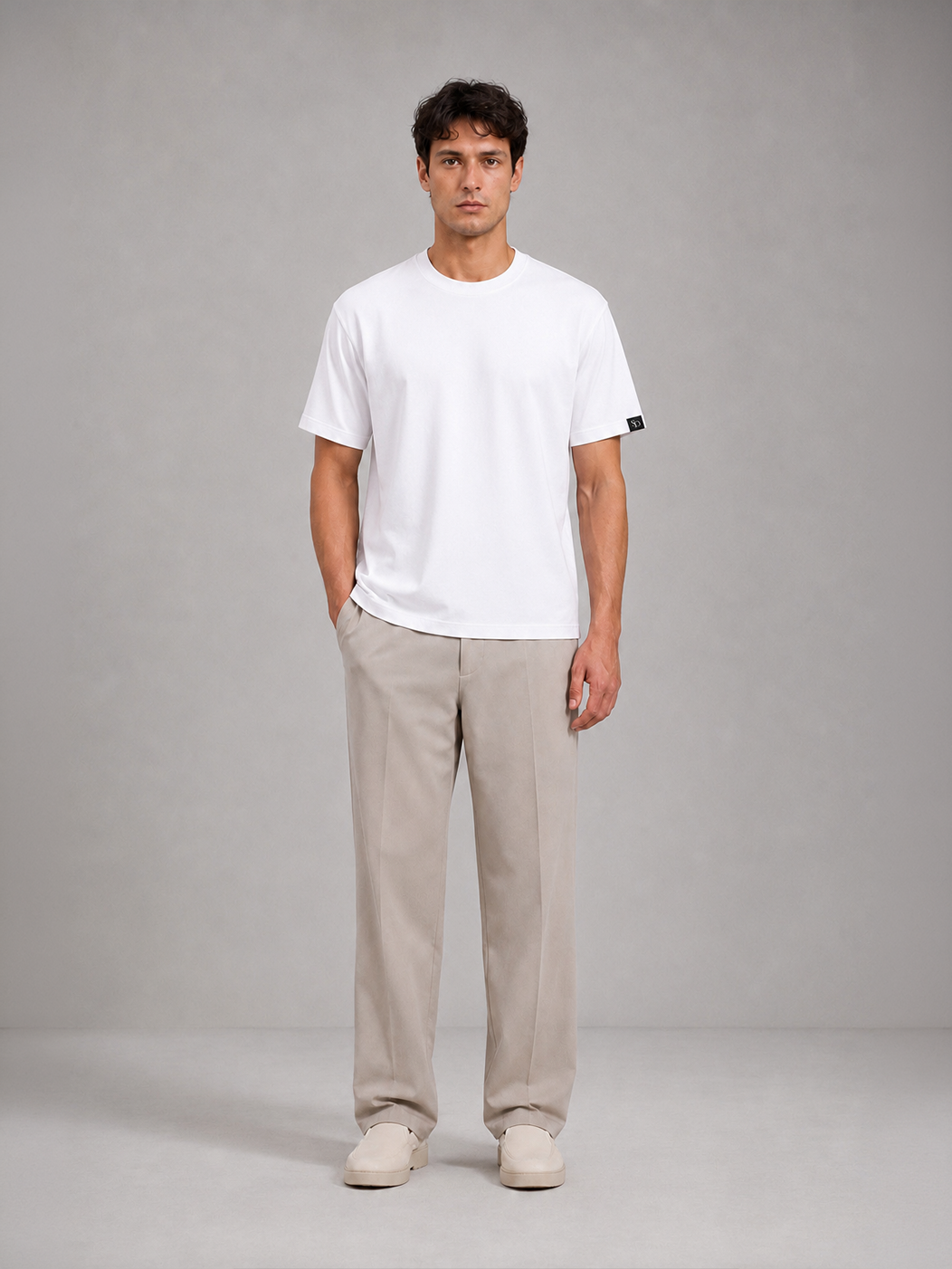 Cloud White Classic Crew Neck Tshirt