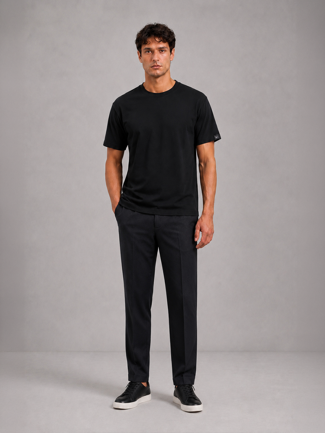 Carbon Black Classic Crew Neck Tshirt